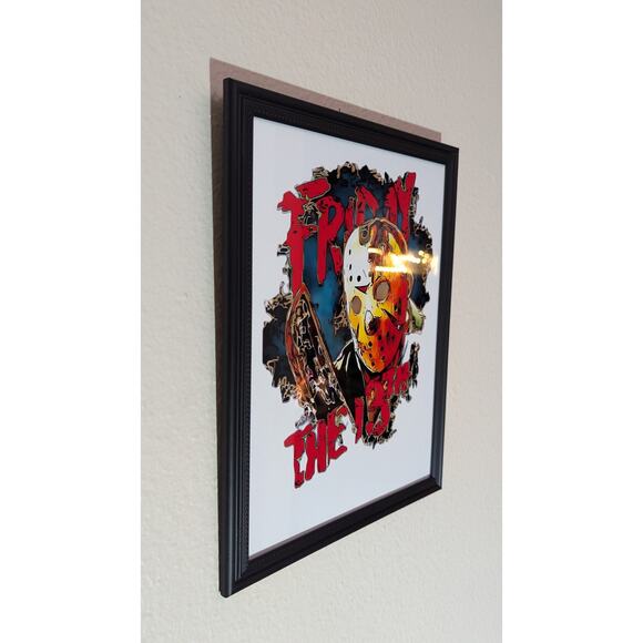 Friday The 13th Wall Art Home Decor Game Room Office Brand New Frame Included - Picture 8 of 9